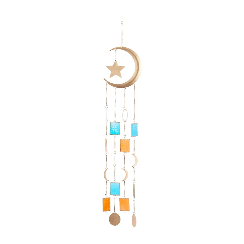 Gold Contemporary Moon and Sun Windchime