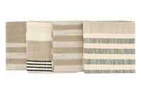 Hello Honey® Taupe, Black & Cream Stripes Cotton Woven Napkin Set