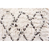 Hello Honey® 16" White Moroccan Wedding Quilt Pouf with Fringe & Sequins
