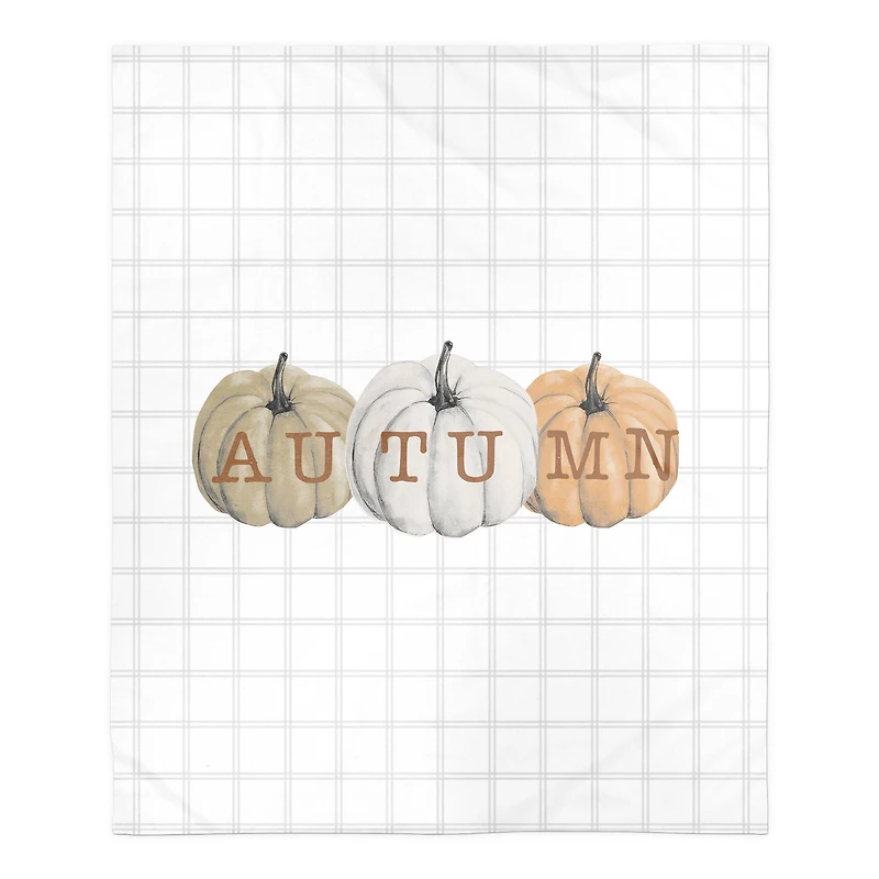 Autumn Pumpkins Sherpa Fleece Blanket