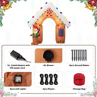 Glitzhome® 8ft. LED Lighted Gingerbread House Inflatable Décor