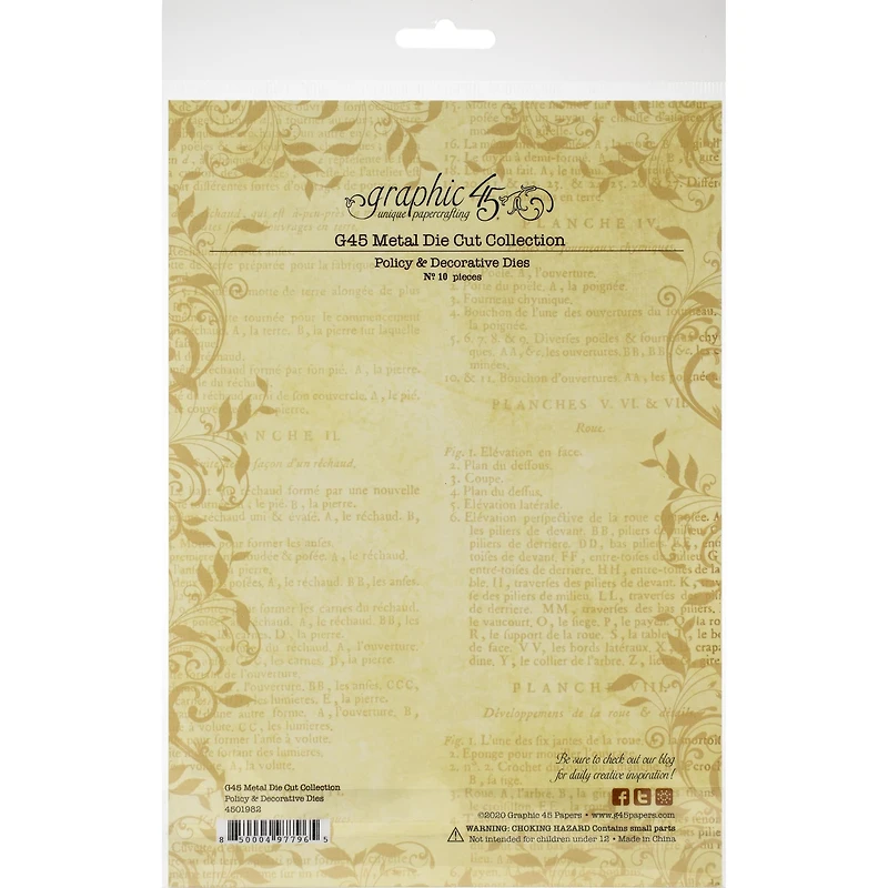 Graphic 45 Staples Dies-Policy & Decorative