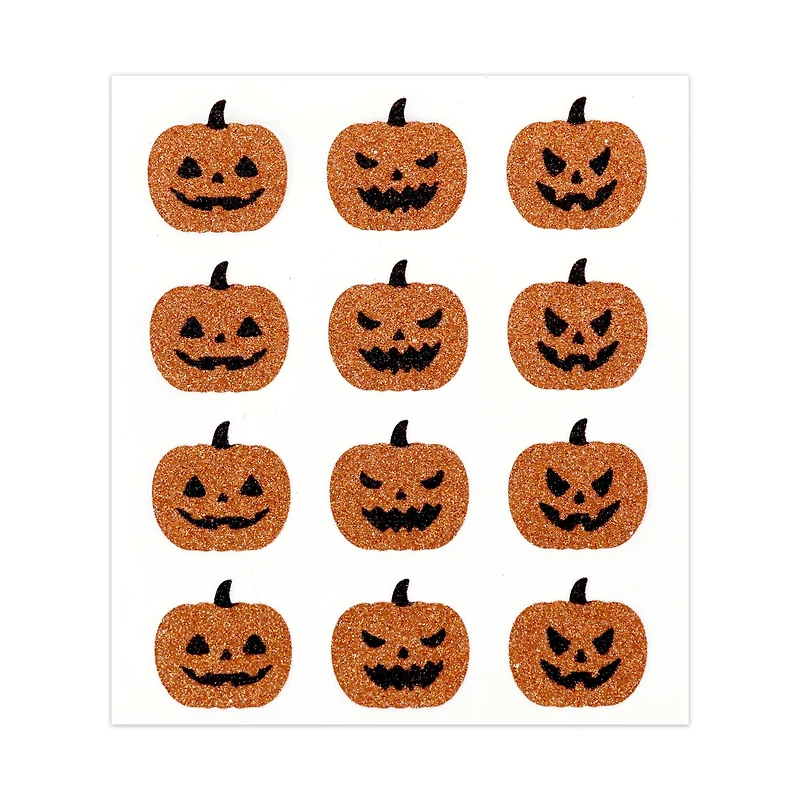 Halloween Orange Jack-o'-Lantern Glitter Stickers by Recollections™
