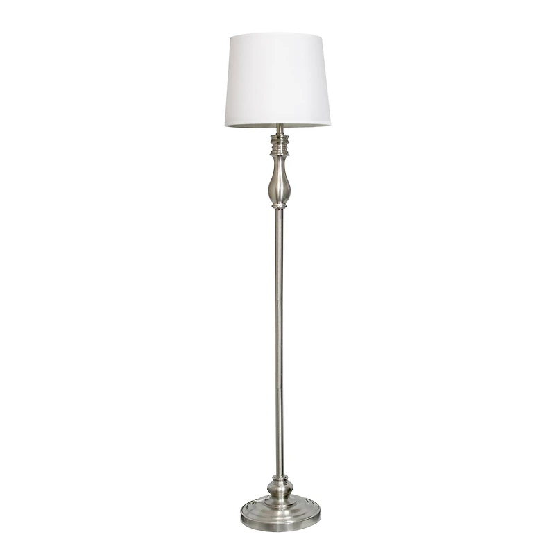 Lalia Home Classic Brushed Steel Table and Floor Lamp Set
