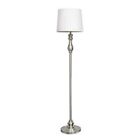 Lalia Home Classic Brushed Steel Table and Floor Lamp Set
