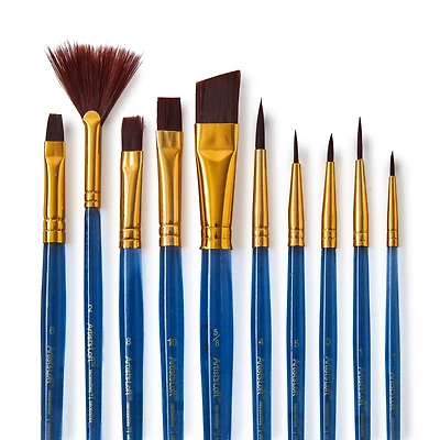 12 Packs: 10 ct. (120 total) Necessities™ Brown Synthetic Acrylic Brush Set by Artist's Loft™