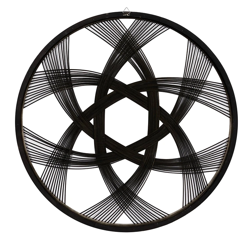 The Novogratz Black Wood Modern Wall Decor, 34" x 34" x 1"