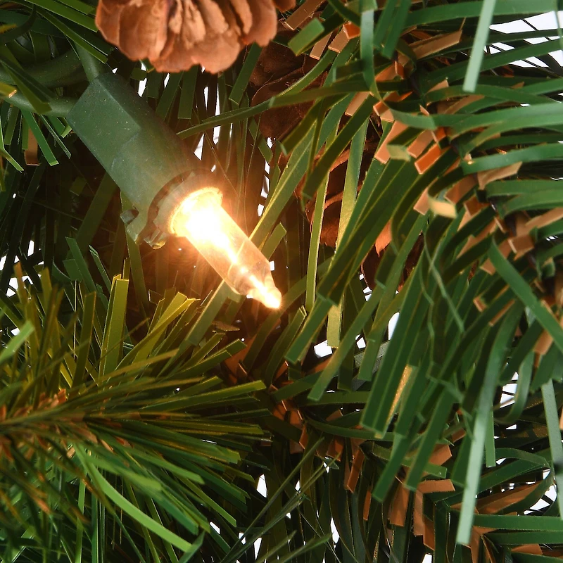 9' x 10" Pre-lit Pine Cone Artificial Christmas Garland with 50 Clear Lights-UL
