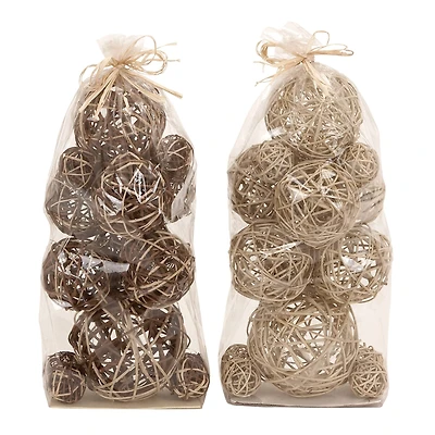 Natural Brown Dried Willow Orb Vase Filler, 2ct.