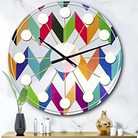 Designart Geometrical Retro Design III Mid-Century Modern Wall Clock