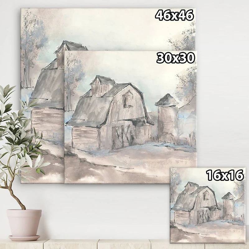 Designart - Farmhouse Barn Grey V