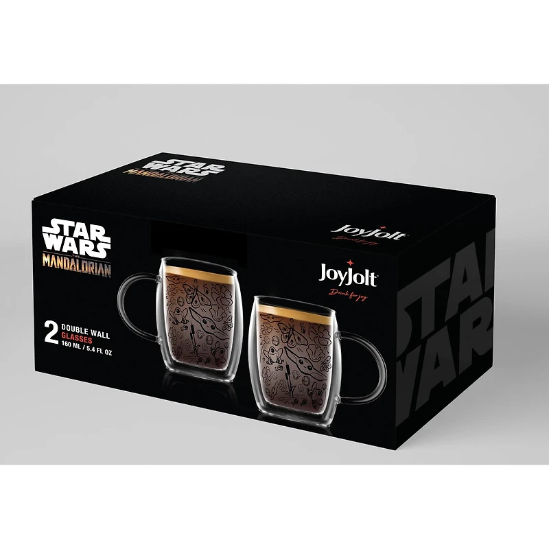 JoyJolt® Star Wars™ 5.4oz. Mandalorian The Child All Around Glass Mug Set, 2ct.