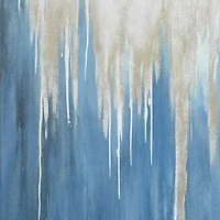 Set of 2 Blue Polystone Contemporary Framed Wall Art, 24" x 48"