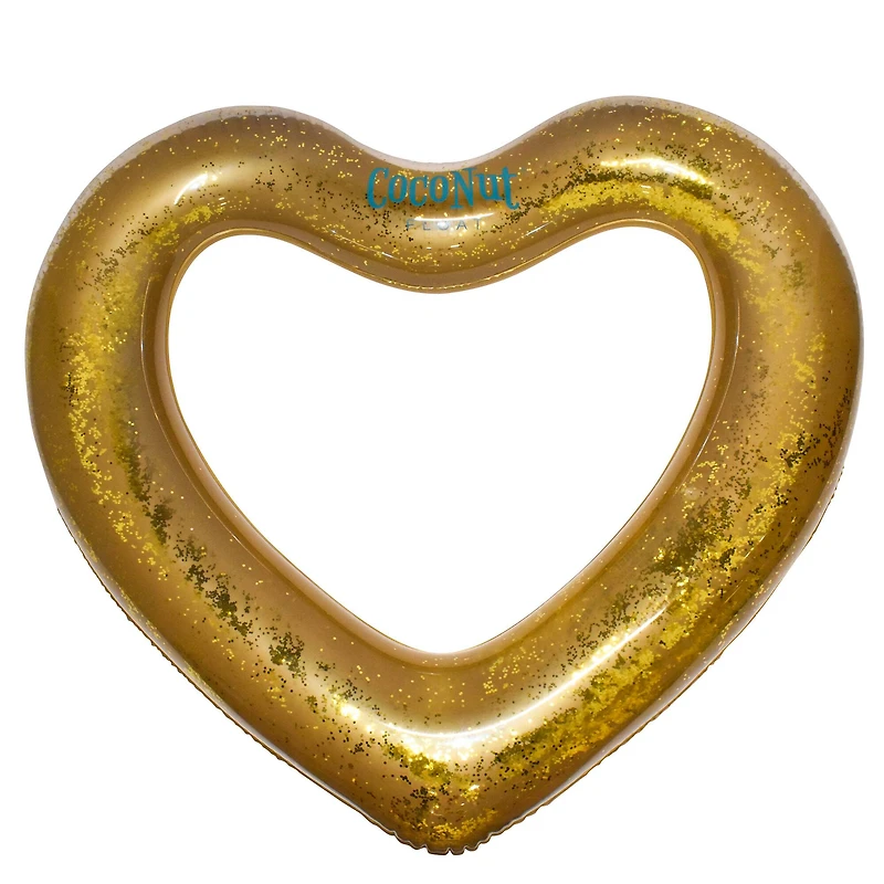 CocoNut Float 4ft. Gold Glitter Heart Pool Float