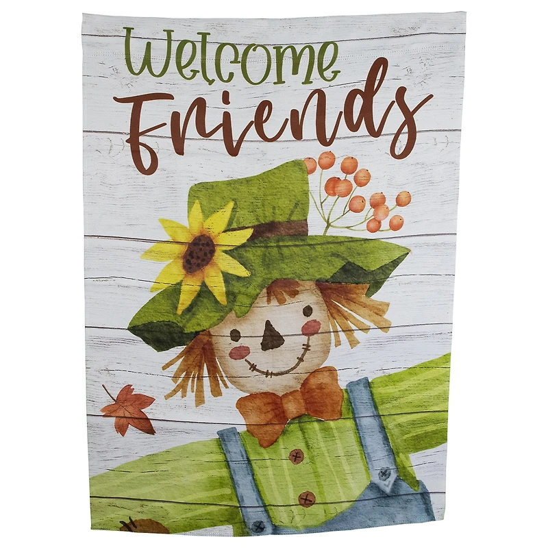 40" x 28" Scarecrow Welcome Friends Fall Harvest Outdoor House Flag