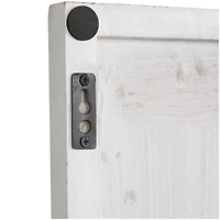 CosmoLiving by Cosmopolitan Wooden White Handmade Carved Panel Geometric Wall Art with Looped Sand Art Design, Set of 4