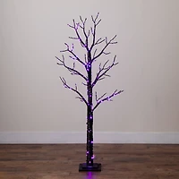 5ft. Pre-Lit Artificial Halloween Twig Tree with 360 Orange & Purple LED Lights