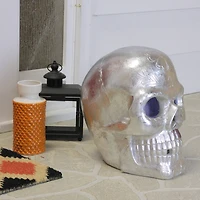 LED Lighted Metallic Halloween Day of the Dead Skull