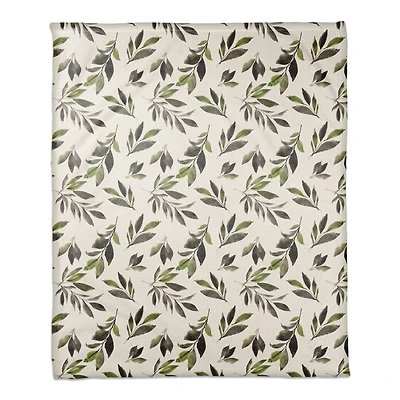 Watercolor Leaves Pattern 50" x 60" Coral Fleece Blanket