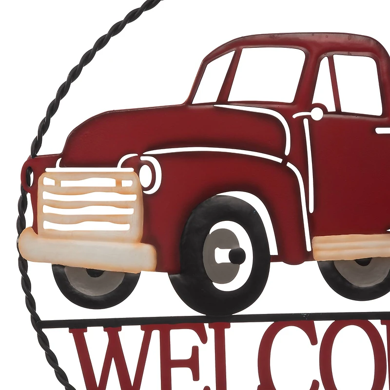 Glitzhome® 20" Farmhouse Metal Truck Welcome Wall Sign