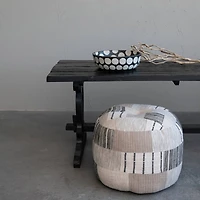 Hello Honey® 24" Handwoven Cotton Patchwork Pouf Ottoman