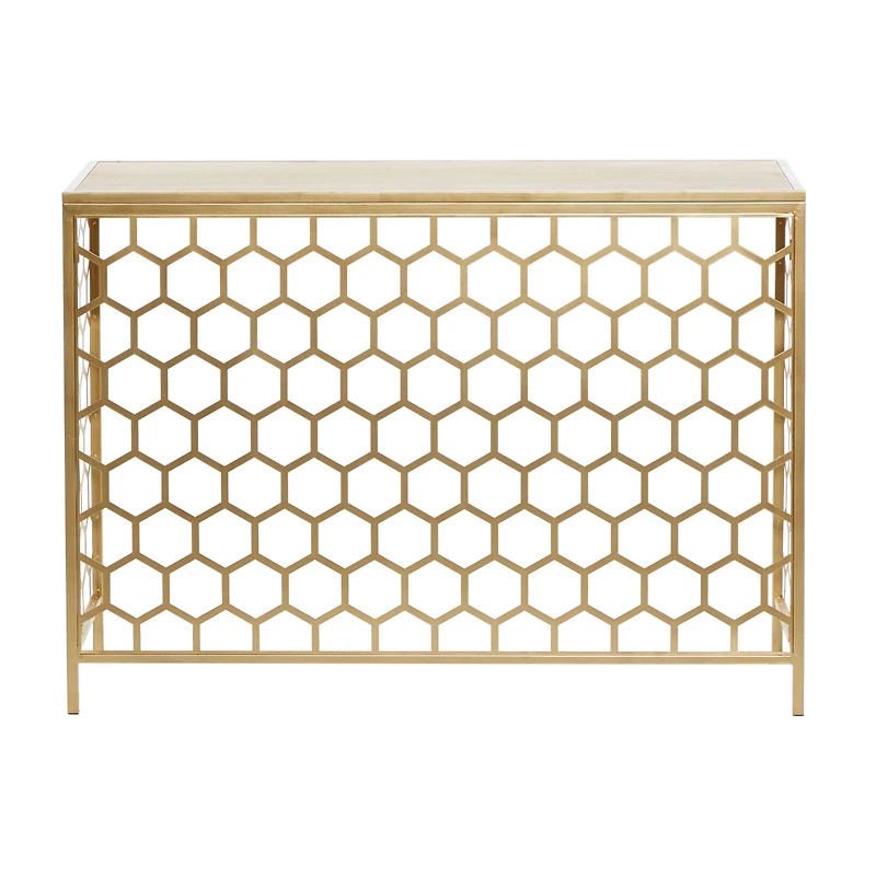 Gold Metal Contemporary Console Table 30" x 42" x 14"