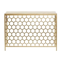 Gold Metal Contemporary Console Table 30" x 42" x 14"