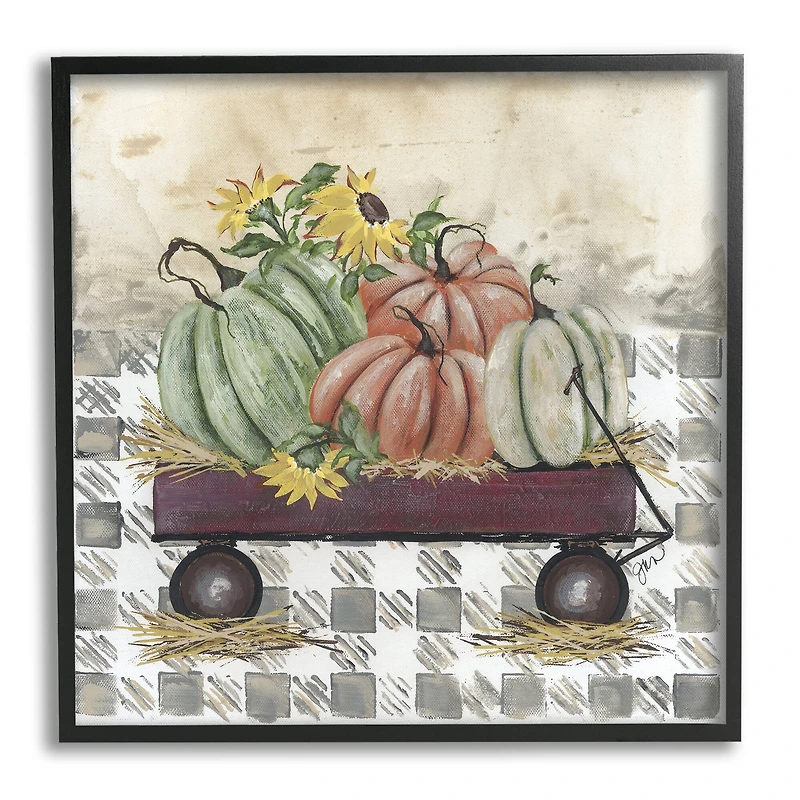 Stupell Industries Pumpkin Harvest Wagon Framed Giclee Art