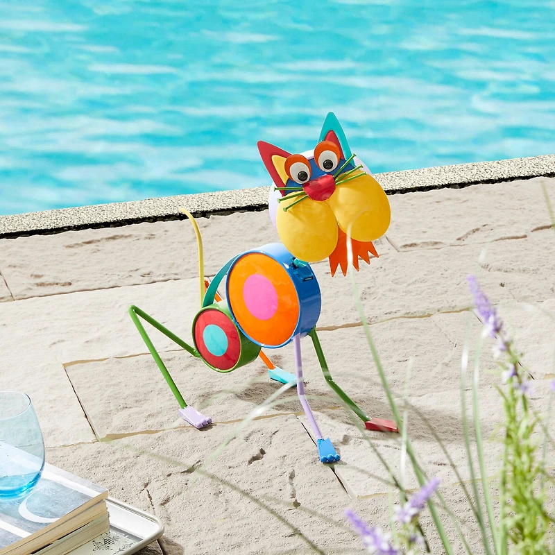 Glitzhome® 16.5" Metal Novelty Cat Garden Statue