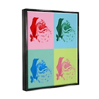 Stupell Industries Pop Style Christmas Santa Framed Floater Canvas Wall Art