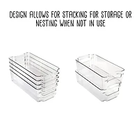 Honey Can Do Clear BPA-Free Stackable Refrigerator Organizer Storage Bins Set