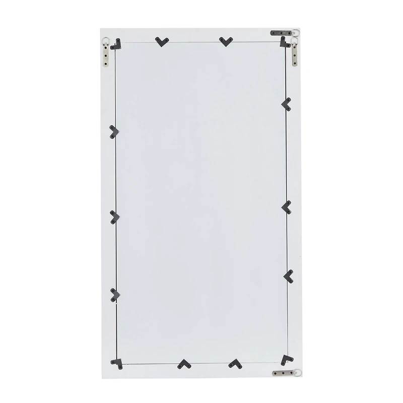White Wood Contemporary Wall Mirror 24" x 42"