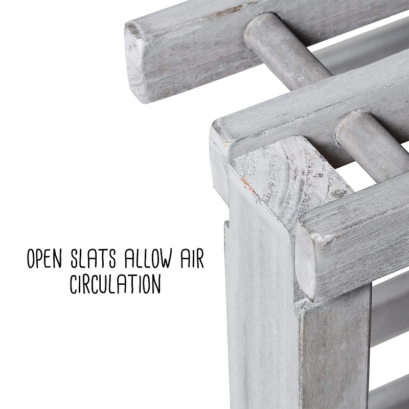 Honey Can Do Gray 2-Tier Wood Shoe Rack