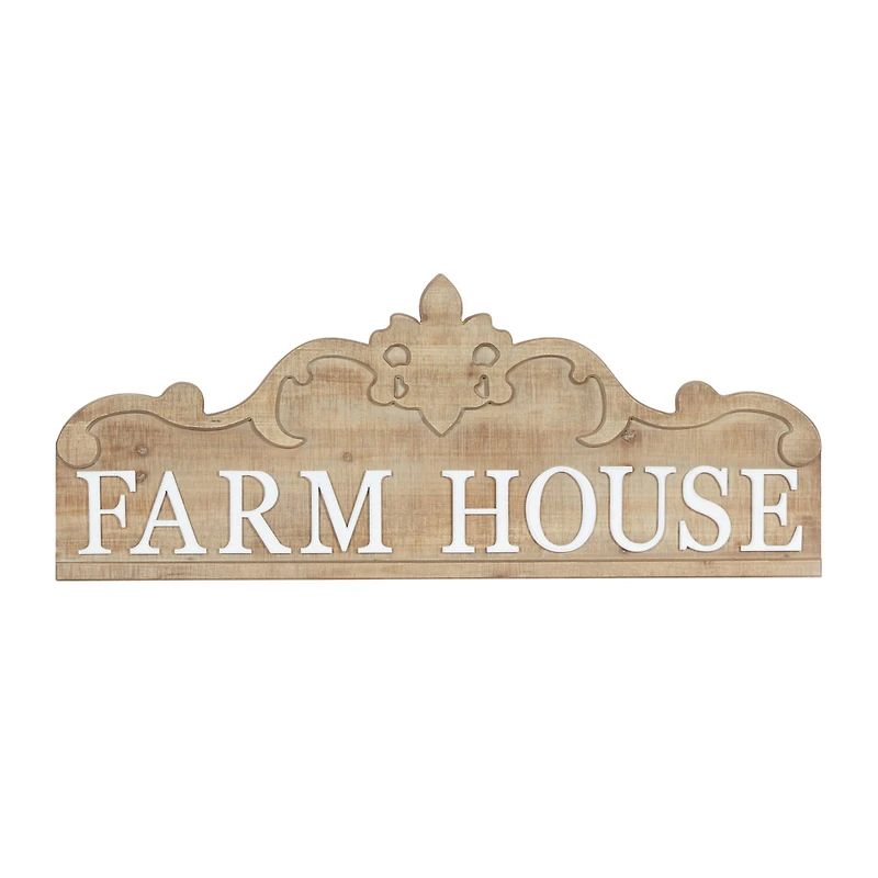 Brown Wood Farmhouse Wall Decor 19" x 47" x 1"