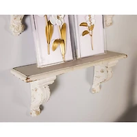 White Wood Farmhouse Wall Shelf