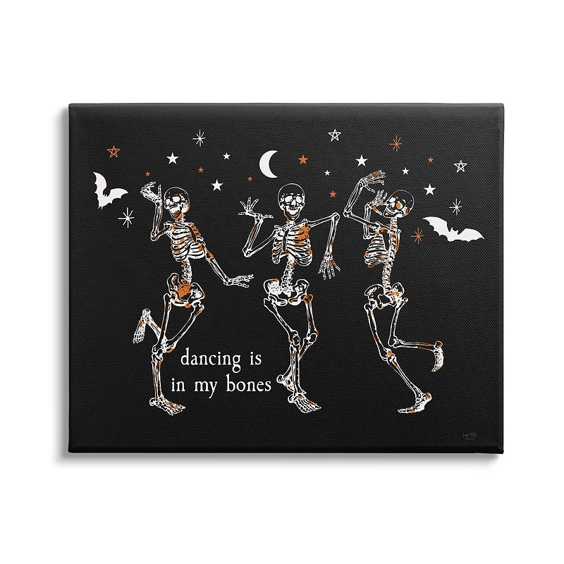 Stupell Industries Dancing In My Bones Skeletons Canvas Wall Art