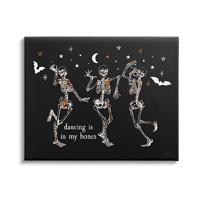 Stupell Industries Dancing In My Bones Skeletons Canvas Wall Art