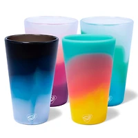 Silipint® 16oz. Aurora, Moon Beam, Desert Sun & Mountain Air Silicone Pint Glasses, 4ct.