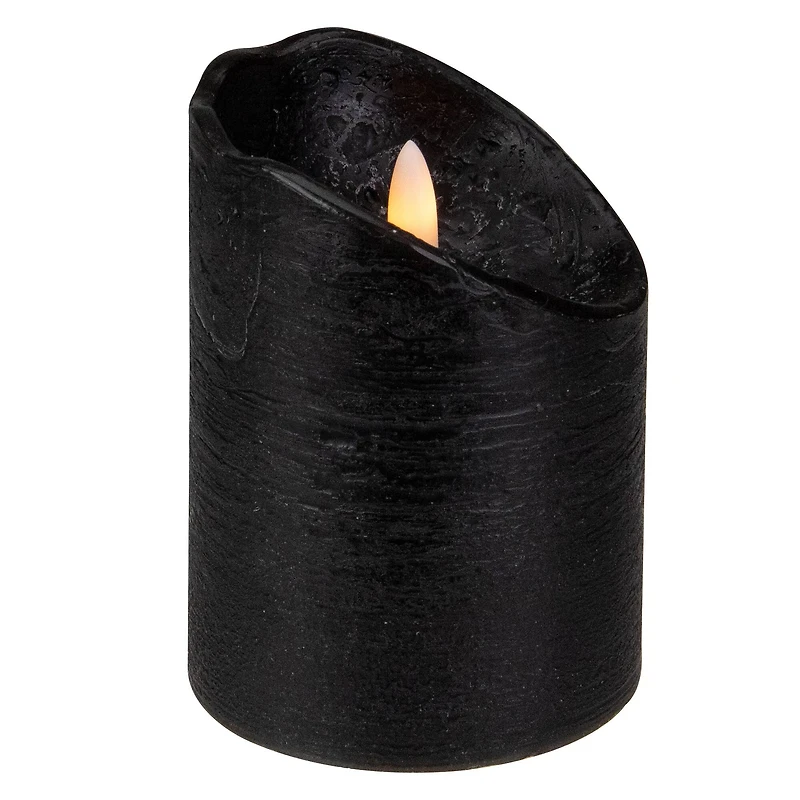 4" LED Black Flameless Halloween Décor Candle