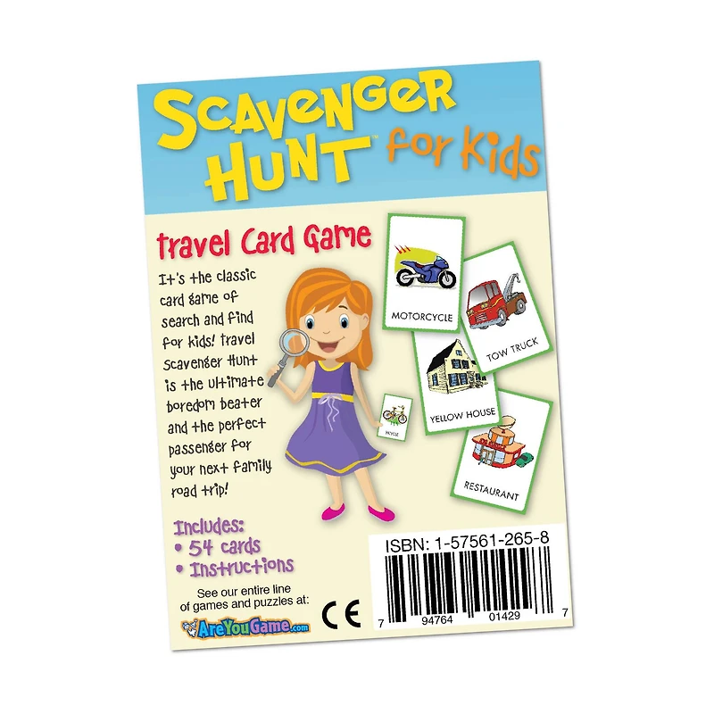 Scavenger Hunt For Kids - Travel Card Game