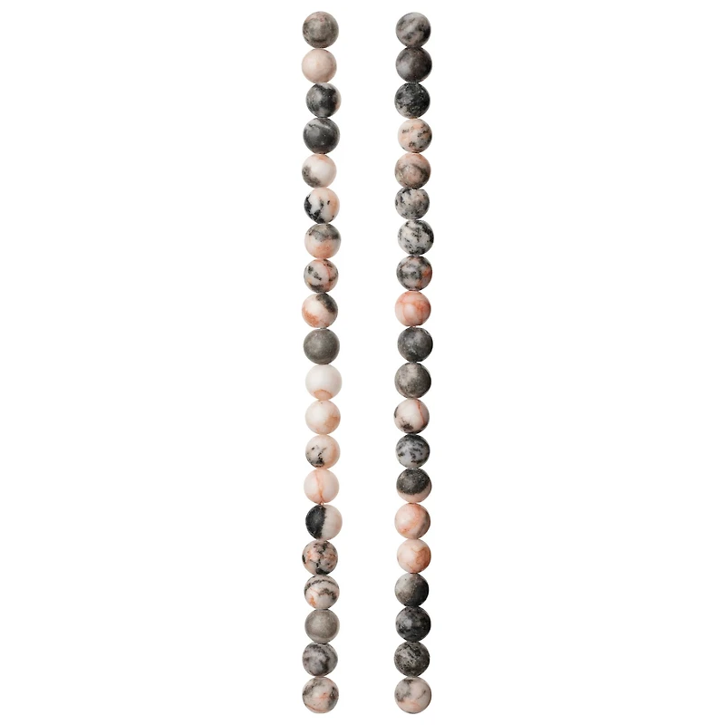 12 Pack: Pink & Gray Mix Agate Round Beads, 6mm by Bead Landing™