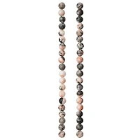 12 Pack: Pink & Gray Mix Agate Round Beads, 6mm by Bead Landing™
