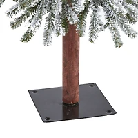 5ft. Pre-Lit Flocked Grand Alpine Artificial Christmas Tree, Clear LED Lights