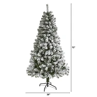 6ft. Unlit Flocked West Virginia Fir Artificial Christmas Tree