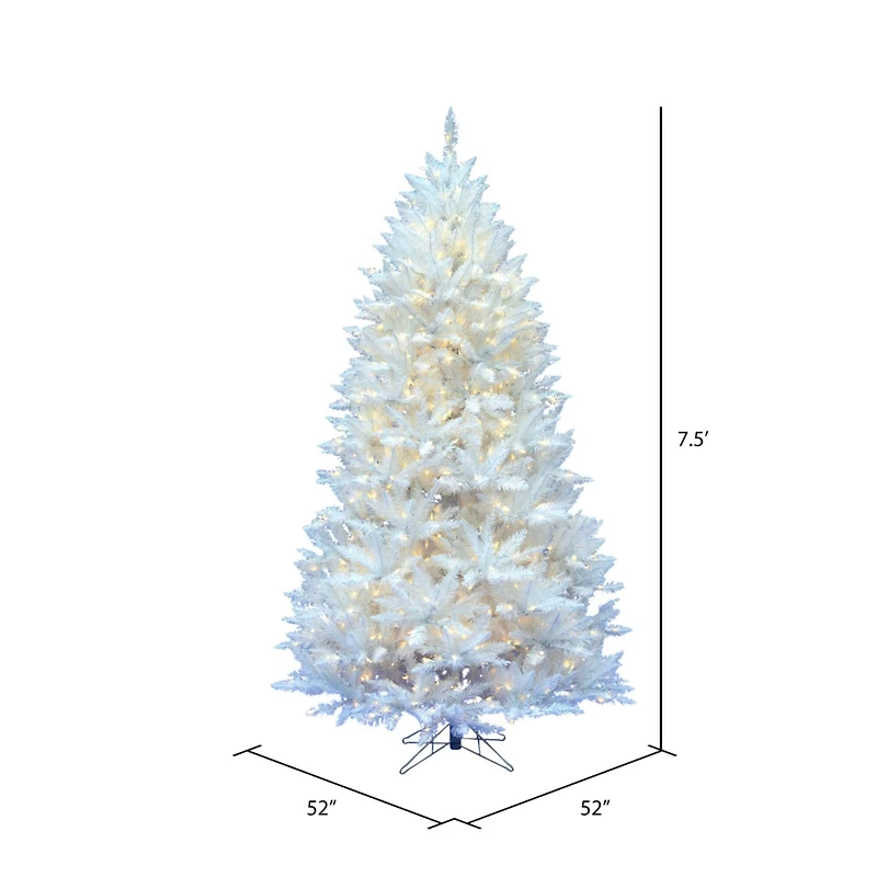 7.5ft. Pre-Lit Sparkle White Spruce Artificial Christmas Tree, Pure White LED Lights