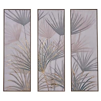 Set of 3 Brown Polystone Traditional Floral Wall Art, 16" x 47"