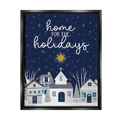 Stupell Industries Home For The Holidays Night Sky Framed Floater Canvas Wall Art