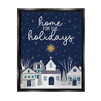 Stupell Industries Home For The Holidays Night Sky Framed Floater Canvas Wall Art