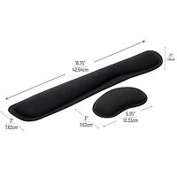 Mind Reader Harmony Collection Black Ergonomic Wrist Rest Set for Keyboard & Mouse