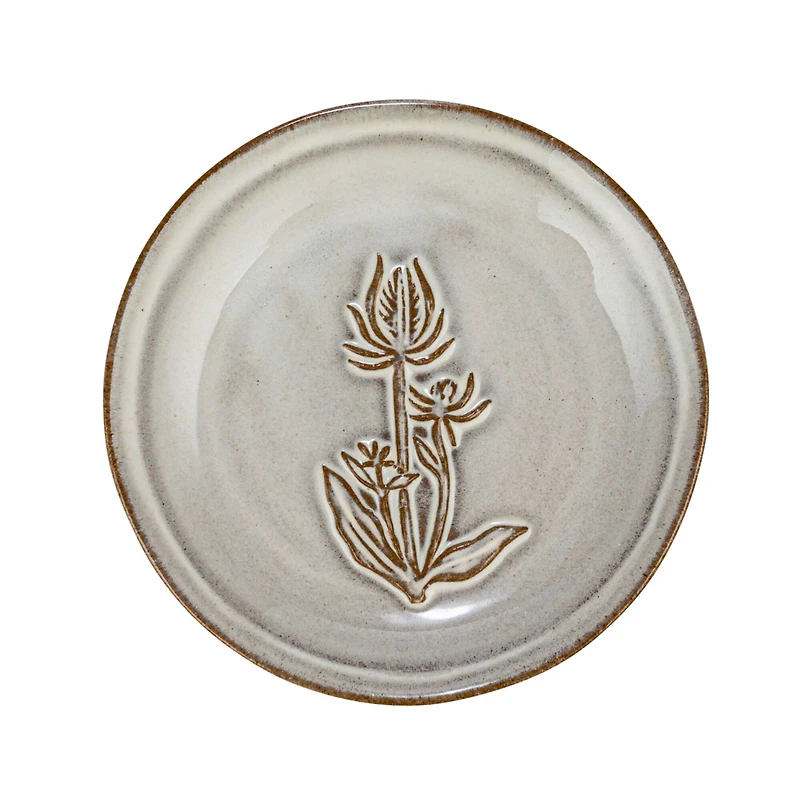 Hello Honey® 5" Cream & Brown Round Reactive Glaze Stoneware Dish Set